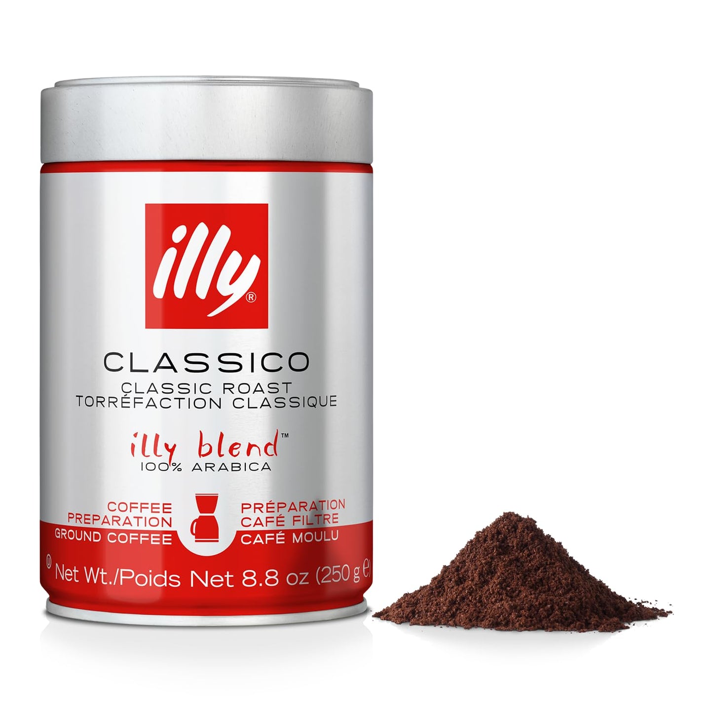 illy Drip Coffee - Ground Coffee - 100% Arabica Ground Coffee – Classico Medium Roast - Notes of Caramel, Orange Blossom & Jasmine - No Preservatives –...
