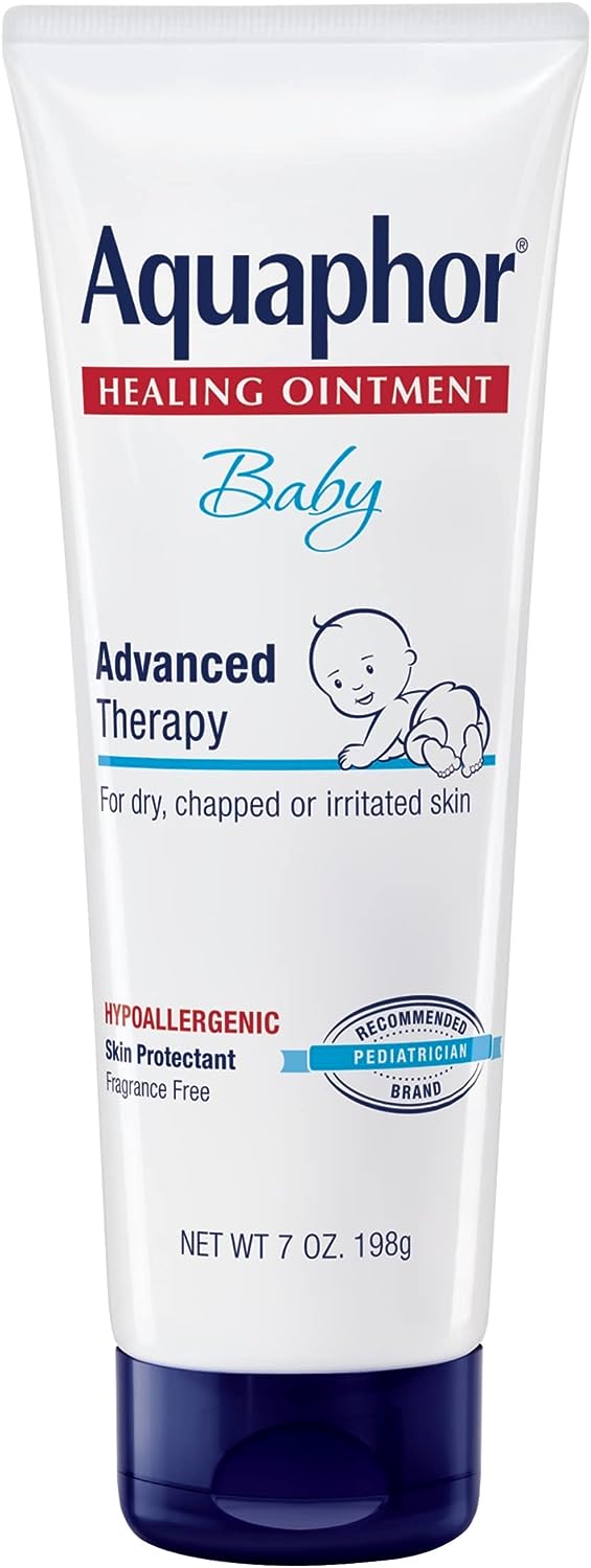 Aquaphor Baby Healing Ointment Advanced Therapy Skin Protectant, Dry Skin and Diaper Rash Ointment, 7 Oz Tube