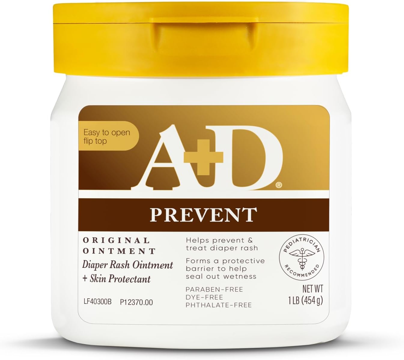 A+D Original Diaper Rash Ointment, Prevents & Protects Diaper Rash, Moisturizes & Heals Dry Skin With Vitamins A&D, 16oz Jar