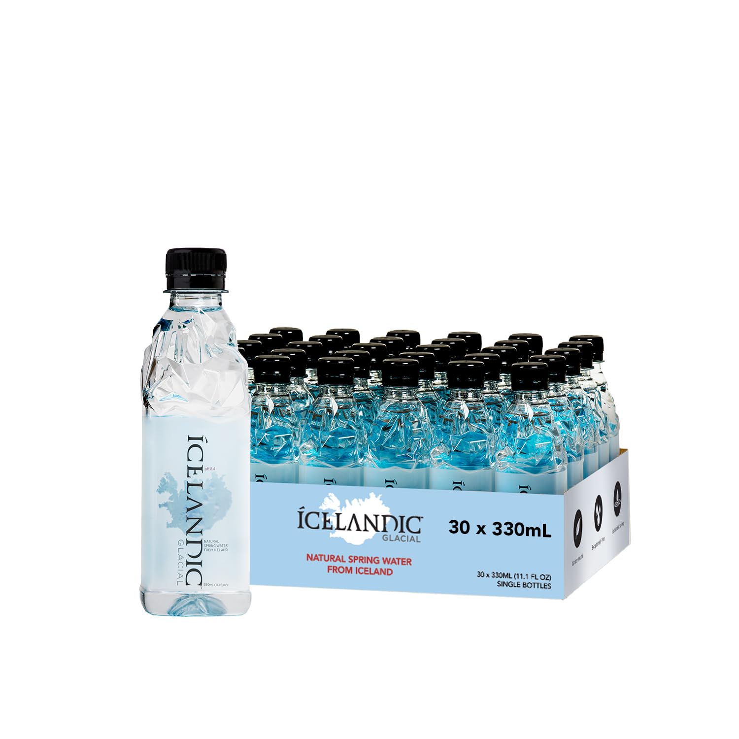 Icelandic Glacial Natural Spring Alkaline Water, 330 mL (Pack of 30_
