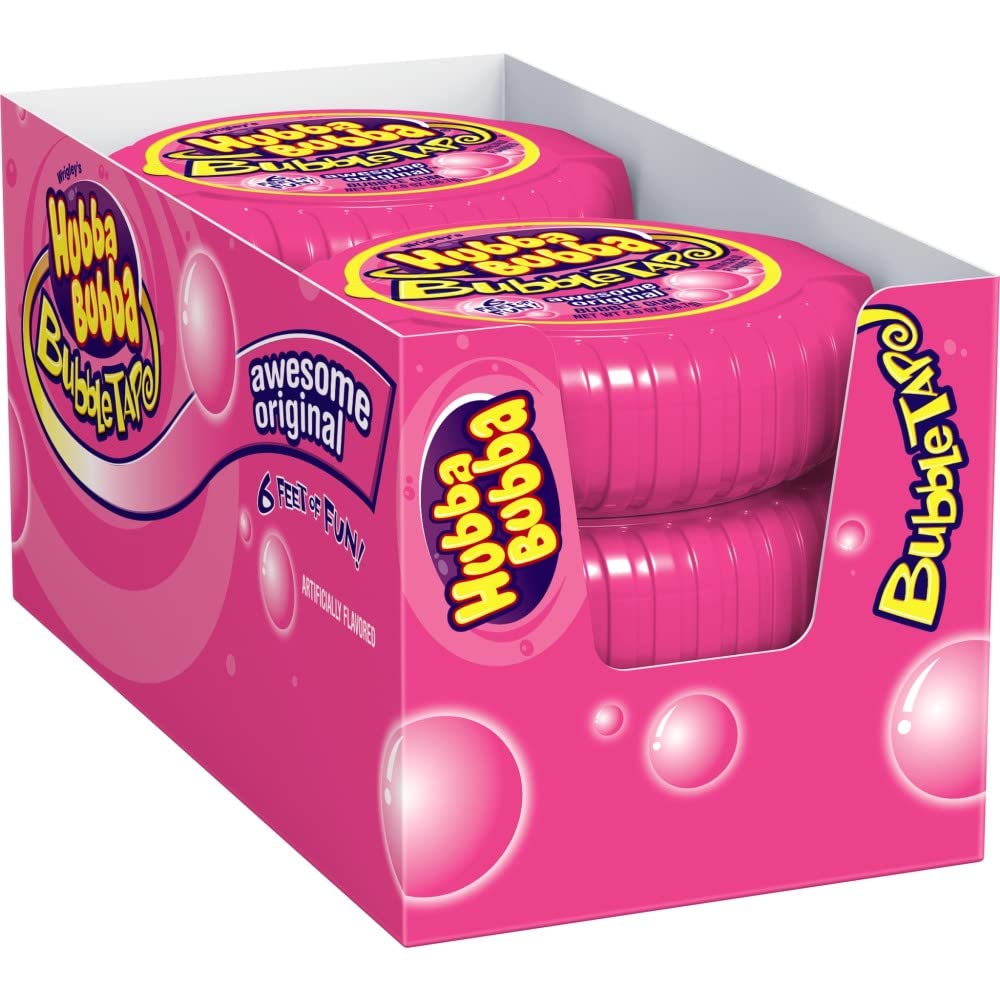 HUBBA BUBBA Original Bubble Gum Bulk Pack, 2 oz Tape (Pack of 6)