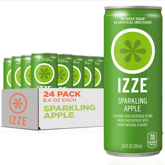 ZZE Sparkling Juice, Apple, No Added Sugars, No Preservatives, Non-GMO, 8.4 Fl Oz Can (Pack of 24)