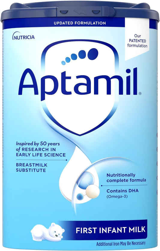 Aptamil Stage 1 Baby Formula, Milk Based Powder Infant Formula with DHA, Omega 3 & Prebiotics, 1.76 Pound (Pack of 1)