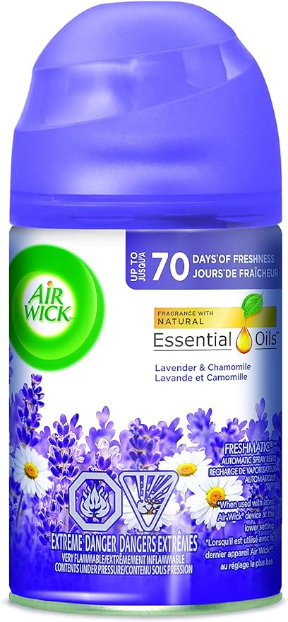 Air Wick Pure Freshmatic Refill Automatic Spray, Lavender & Chamomile, 1ct, Air Freshener, Essential Oil, Odor Neutralization, Packaging May Vary, Clear, 5.89 Ounce (6233877961)
