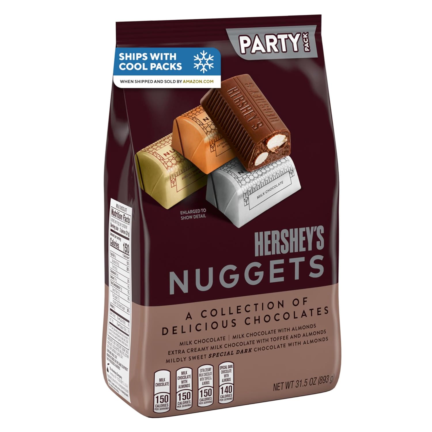 HERSHEY'S NUGGETS Assorted Chocolate Candy Party Pack, 31.5 oz
