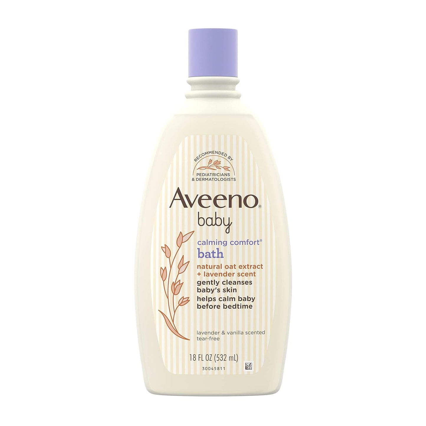 AVEENO BABY Calming Comfort Bath with Relaxing Lavender & Vanilla Scents, Hypoallergenic & Tear-Free Formula, Paraben- & Phthalate-Free, 18 Fl Oz (Pack of 1)
