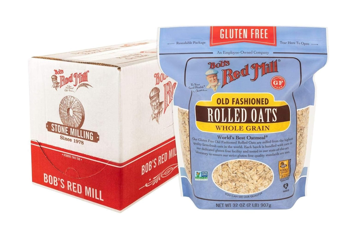 Bob's Red Mill Old Fashioned Rolled Oats, Gluten Free, 32 Ounces (Pack Of 4)