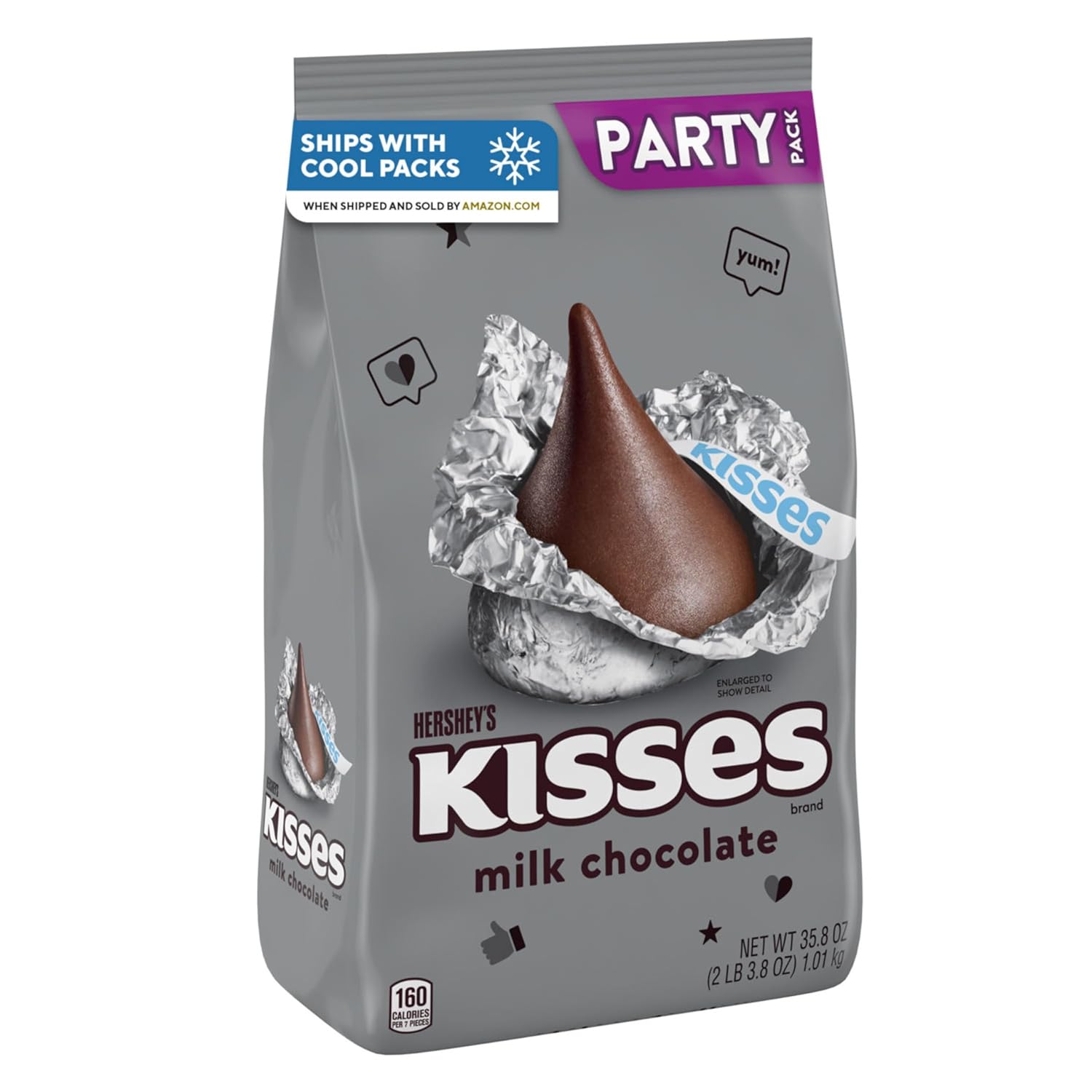 HERSHEY'S KISSES Milk Chocolate Candy Party Pack, 35.8 oz
