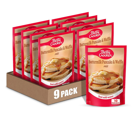 Betty Crocker Buttermilk Pancake and Waffle Mix, 6.75 oz. (Pack of 9)