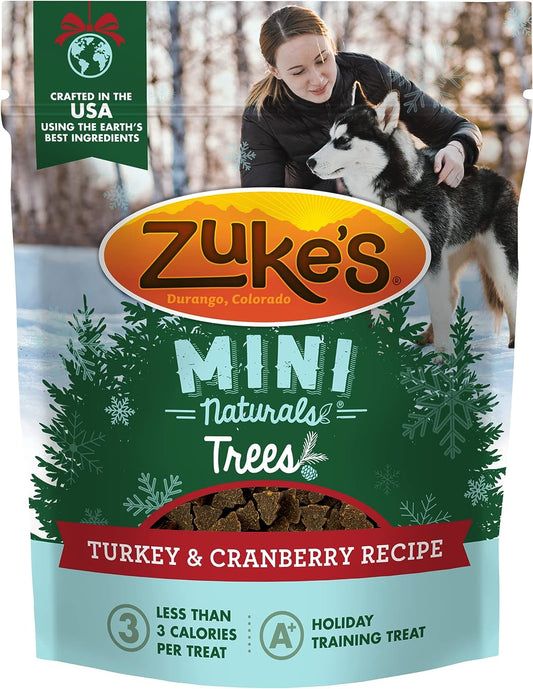 Zuke's Mini Naturals Trees Dog Training Treats Turkey and Cranberry Recipe, Soft Dog Treats