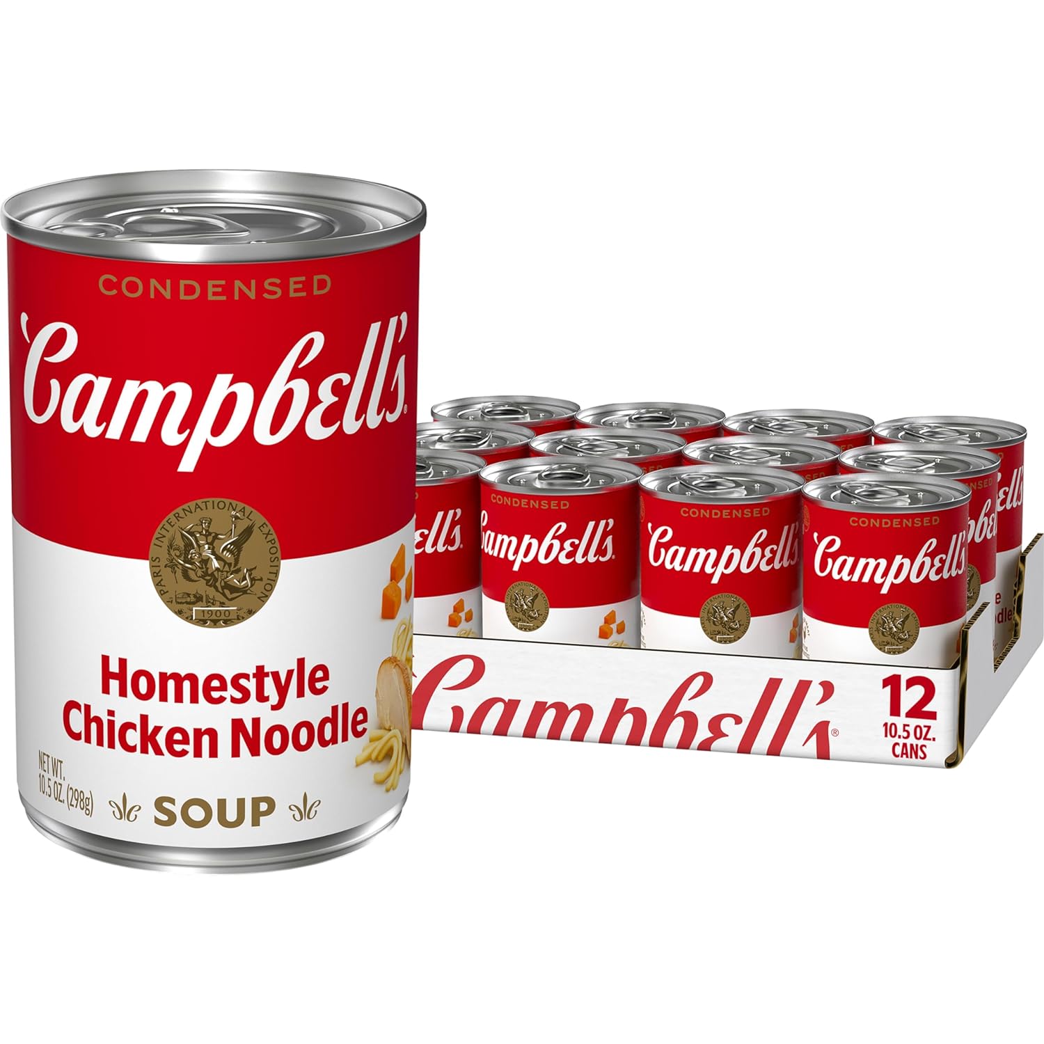 Campbell’s Condensed Homestyle Chicken Noodle Soup, 10.5 Ounce Can (Pack of 12) (Packaging May Vary)
