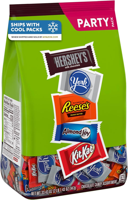 Hershey Assorted Chocolate Flavored Snack Size, Candy Party Pack, 33.43 oz