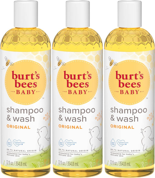 Burt's Bees Baby Shampoo and Wash Set, 2-in-1 Natural Origin Plant Based Formula for Sensitive Skin, Original Fresh Scent, Tear-Free, Pediatrician...