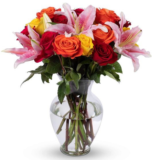 BENCHMARK BOUQUETS - Big Blooms (Glass Vase Included), Next-Day Delivery, Gift Mother’s Day Fresh Flowers