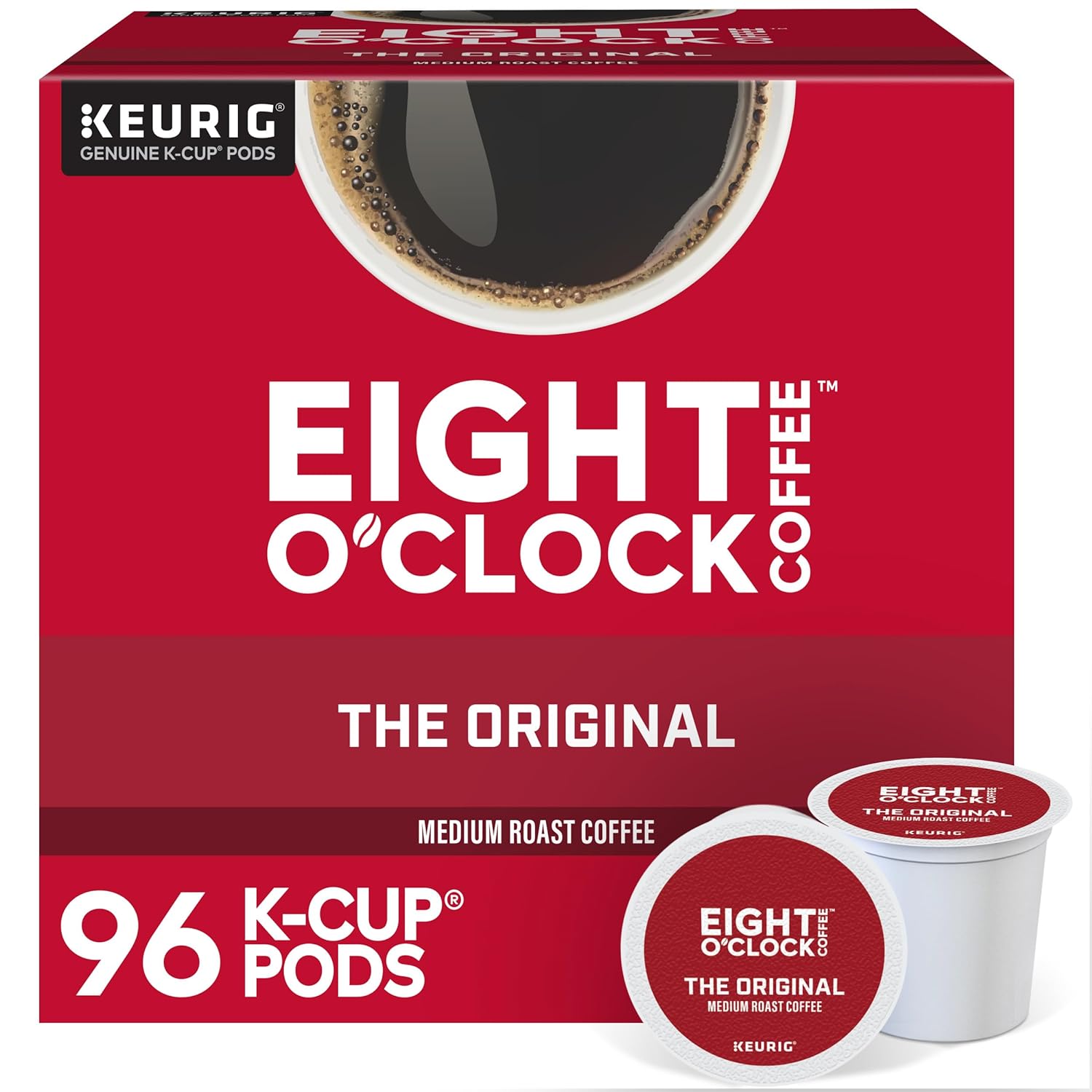 Eight O'Clock Coffee The Original Keurig Single-Serve K-Cup Pods, Medium Roast Coffee, 96 Count (4 Packs of 24)