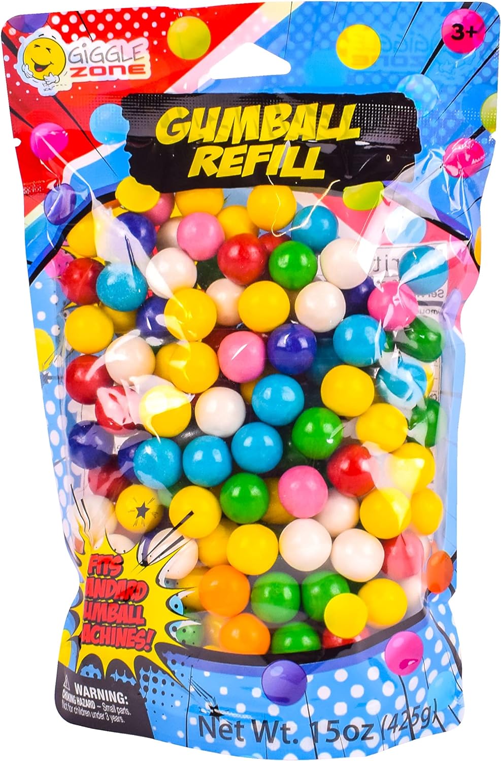 Gumballs for Gumball Machine, 15oz Assorted Chewing Gum Fruit Flavored Bubble Gum, Gluten Free, 193 pieces