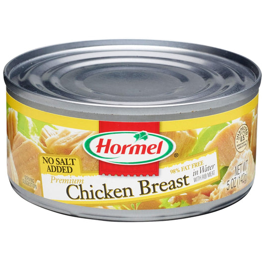 Hormel Premium No Salt Added Canned Chunk Chicken Breast in Water, 5 Ounce (Pack of 12)
