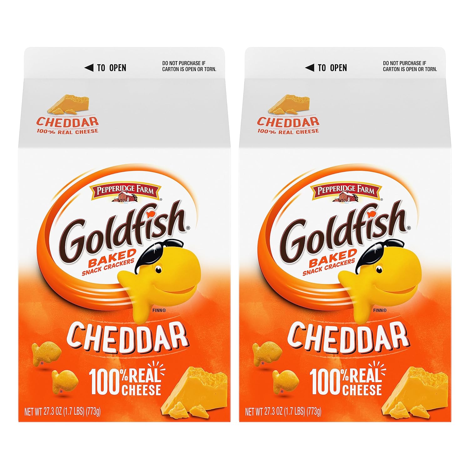 Goldfish Cheddar Crackers, 27.3 oz carton, (Pack of 2)