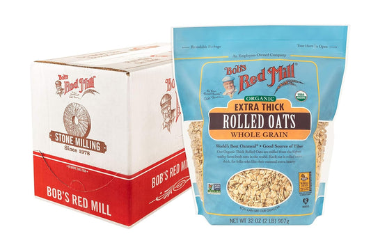 Bob's Red Mill Organic Extra Thick Rolled Oats, 32-ounce (Pack of 4)