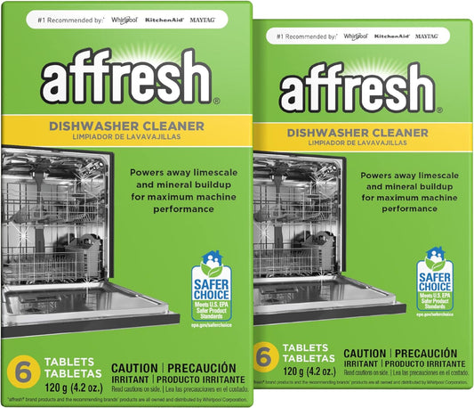 Affresh Dishwasher Cleaner, 12 Month Supply, Helps Remove Limescale and Odor-Causing Residue
