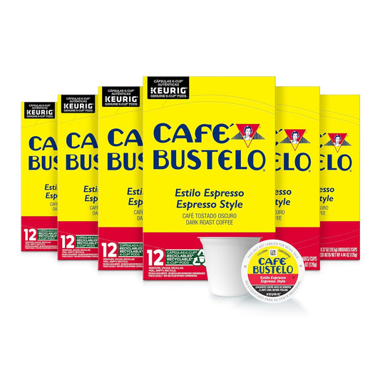 Café Bustelo Espresso Style Dark Roast Coffee, 72 Keurig K-Cup Pods