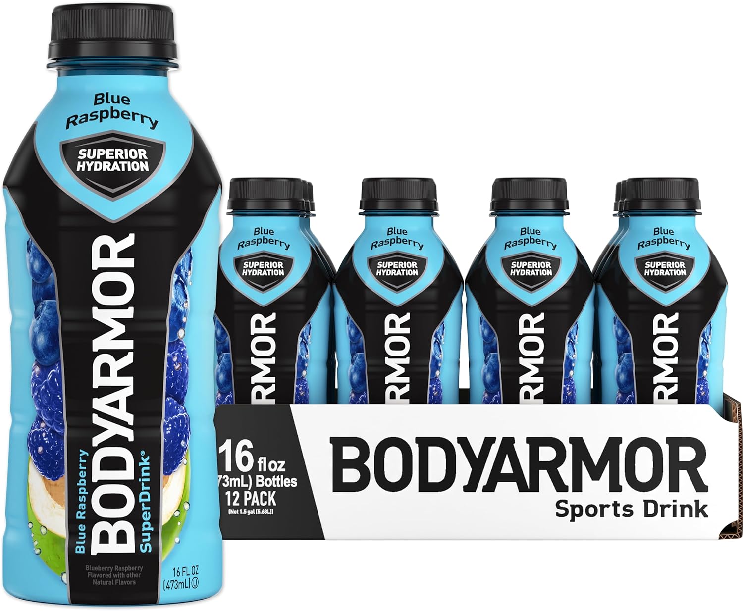 BODYARMOR Sports Drink Sports Beverage, Blue Raspberry, Coconut Water Hydration, Natural Flavors With Vitamins, Potassium-Packed Electrolytes, Perfect For...
