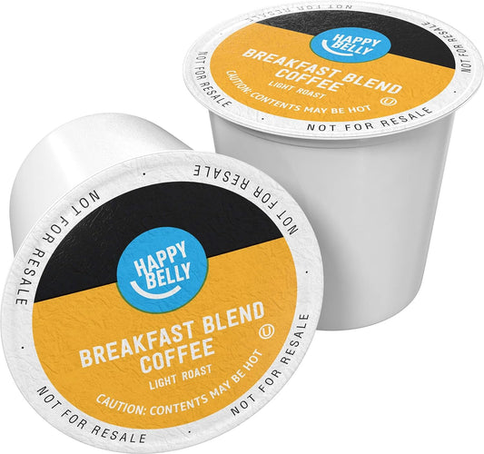 Happy Belly Light Roast Coffee Pods, Breakfast Blend, Compatible with Keurig 2.0 K-Cup Brewers, 24 Count