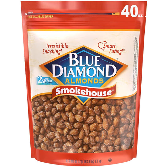 Blue Diamond Almonds Smokehouse Flavored Snack Nuts, 40 Oz Resealable Bag (Pack of 1)
