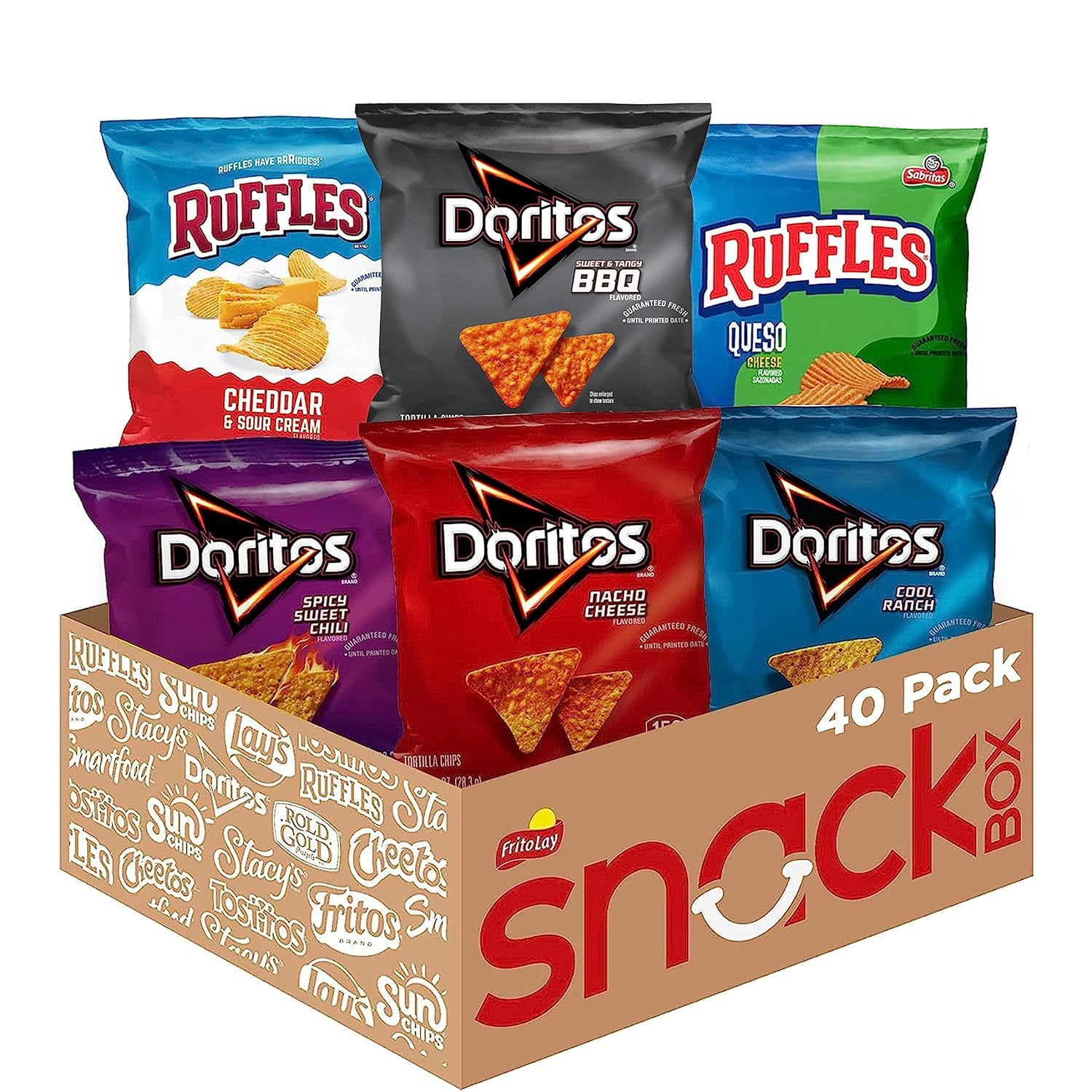 Frito Lay Ruffles and Doritos Bold Variety Pack, 1 Ounce (Pack of 40)
