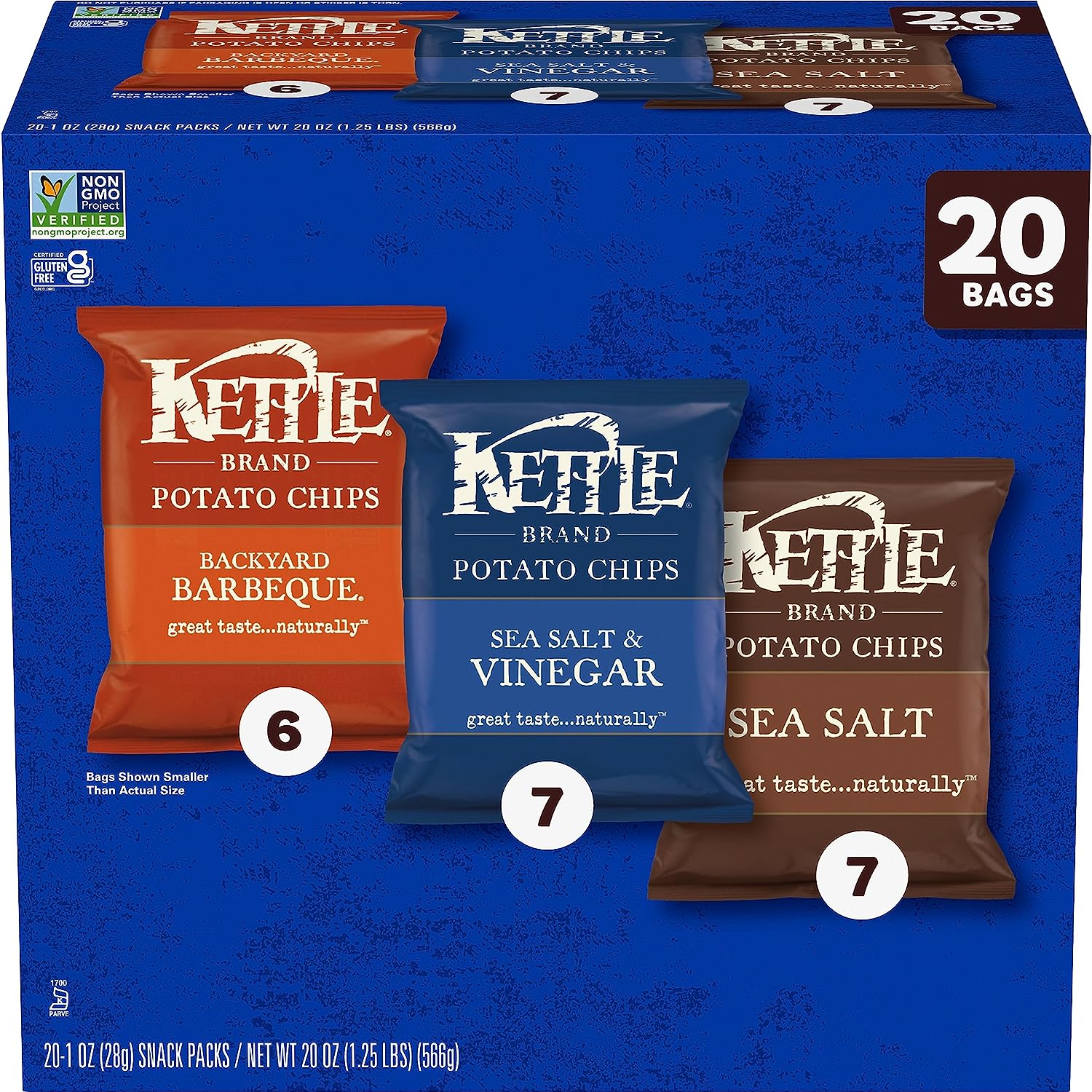 Kettle Brand Potato Chips Variety Pack, 1 Oz, 20 Ct
